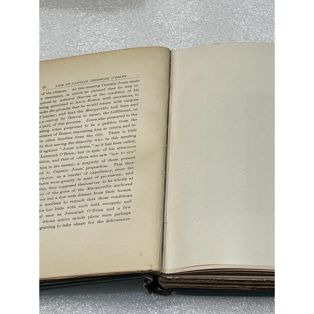 1902 Life of Captain Jeremiah O'Brien FIRST EDITION Revolutionary War Navy Maine